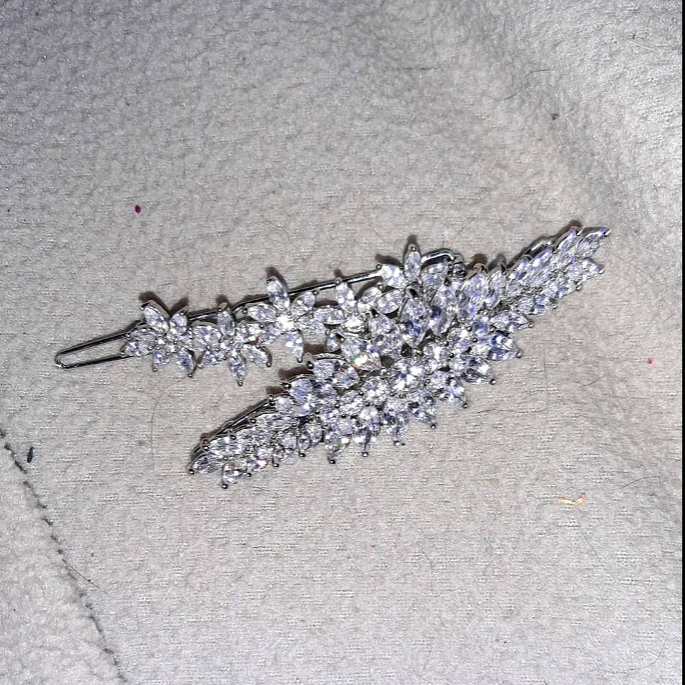 2 piece Cubic Zirconia Barrettes